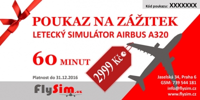 Poukaz na zážitek na Leteckém simulátoru Airbus A320 v Praze